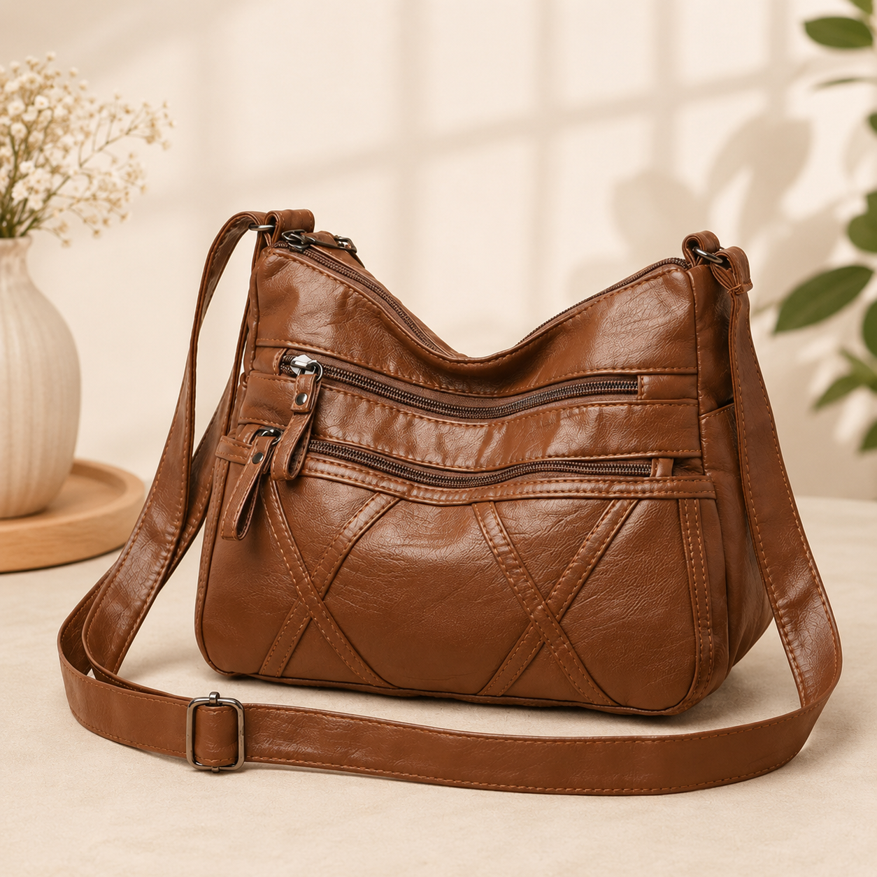 Multilayer shoulder bag